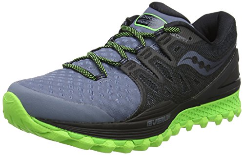 Saucony Xodus Iso 2 S20387-3- Zapatillas para carrera de montaña para hombre,  Multicolor (Grey/black/slime), 42 EU