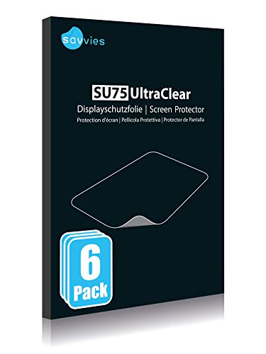 savvies Protector Pantalla Compatible con Mitac Mio Cyclo 505 HC (6 Unidades) Película Ultra Transparente