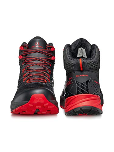 Scarpa Rush Mid GTX, Zapatillas de Trail Running Hombre, Black-Red Gore-Tex SHCM Free Dome, 45 EU