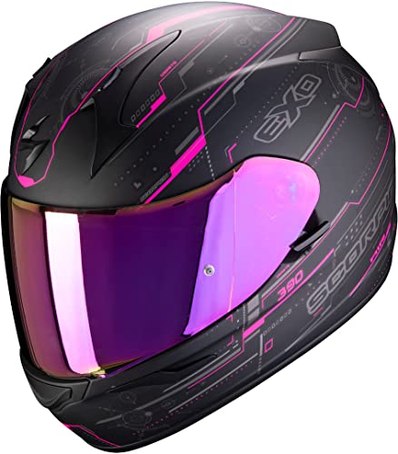 Scorpion NC Casco per Moto, Hombre, Negro/Rosa, XS