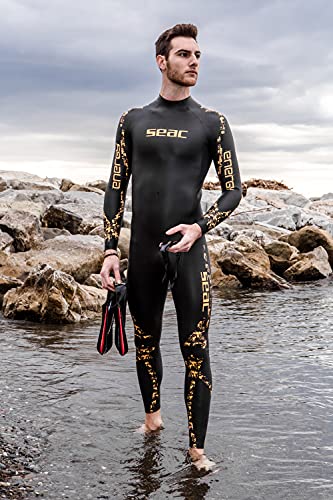 Seac Energy Traje Ultra elástico en Neopreno Suave SmoothSkin de 2mm para natación y Freediving, Hombres, Negro, XXXL