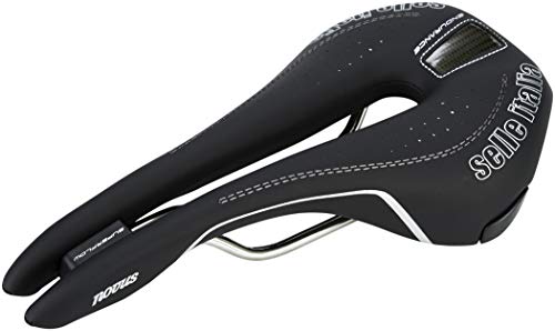 Selle Italia - Sillìn Bicicleta de Carretera Novus Endurance Superflow, Rail TI 316 Tubo Ø7, Sillìn Corto Road Perfomance Fibra-tek Ligero, Ultra Comfort Gel