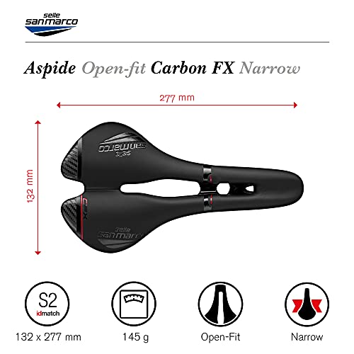 Selle San Marco - Sillín ASPIDE Open-Fit Carbon FX Narrow