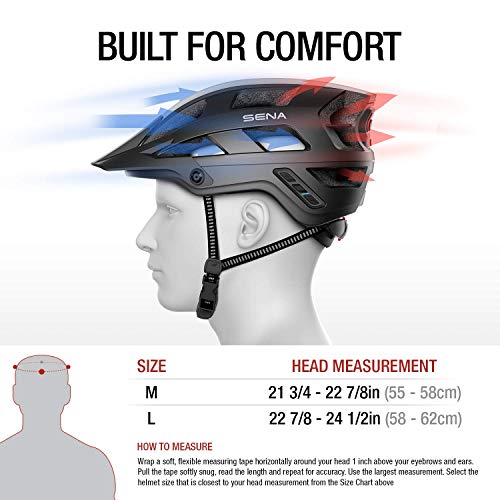 Sena M1 Casco para Mountain Bike, Adult, Negro Mate, L