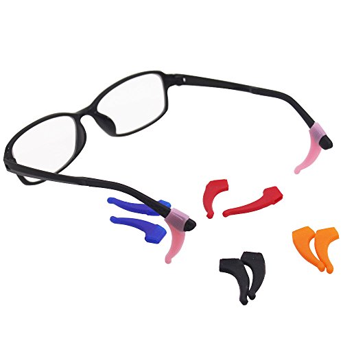 SENHAI.6 unidades de correas antideslizantes de silicona para gafas con 6 pares de ganchos de agarre a las orejas,para el deporte de niños y adultos. Colores negro, rojo, naranja, rosa, azul, verde