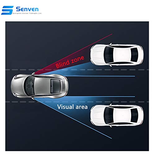 Senven® Espejo De Punto Ciego (4 Paquetes) Adhesivo Reflectante (8 Paquetes) Rimless Hd Cristal Gran Angular Girar Ajustable 360 ° Hd Espejo Retrovisor Universal，Espejo Convexo， - 12 Paquetes