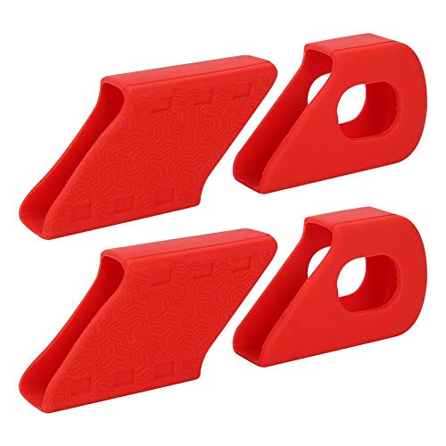 Sharainn Protector de manivela de 4 Piezas, protección de manivela de Bicicleta de 4 Piezas, Accesorio de Bicicleta para la mayoría de Tipos de bielas de Bicicleta(Red)