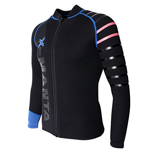 Sharplace 1 Pieza de Chaqueta para Neopreno de Neopreno para Hombre de 3 Mm Chaqueta para Buceo con Capucha de Frente Y Top - Negro, L