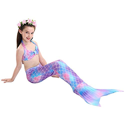 shepretty Niñas Cola de Sirena con Aletas para Nadar/Vacaciones/Fiesta/Fotos,DH48,120