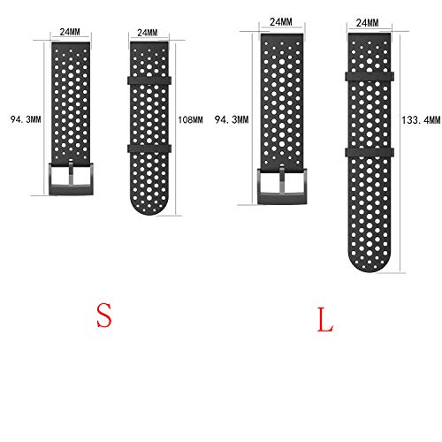 Shieranlee Compatible with Suunto 9 Spartan/Suunto 7 Correa,24MM Silicona Sport Watch Band Fitness Band para Suunto 9/Suunto D5/Suunto Spartan Sport Wrist HR/Suunto 9 Titanium