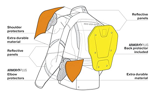 Shima HERO Chaqueta Moto Hombre -Toda Estaciones Cazadora Moto Cordura Textil Hombre con membrana impemeable capa calefactora CE protecciones, ajuste de la anchura (Negro, L)