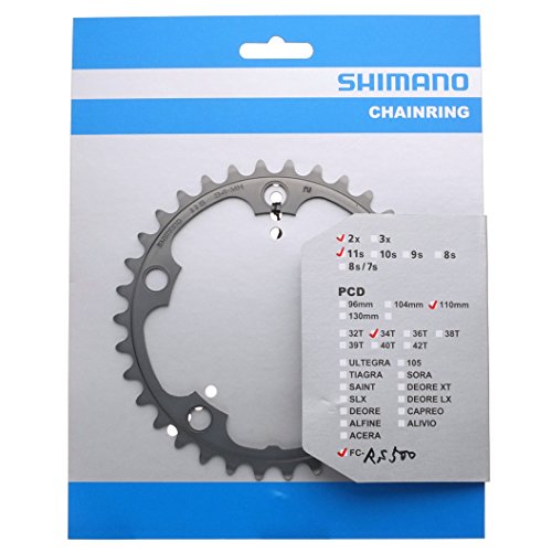 Shimano Spares FC de Rs500 Chainring 34T Ni-MH, Silver