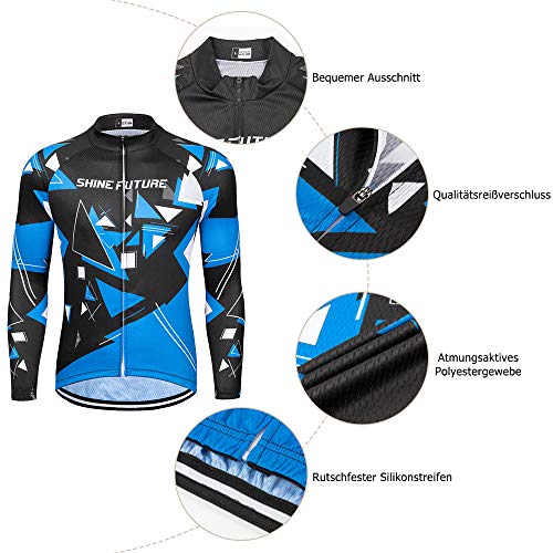 shine future Ciclismo Conjunto de Ropa Maillots de Ciclismo Hombres 3D Acolchado Gel Ropa Térmica Ciclismo Camiseta Bicicleta+Culote Ciclismo (Tipo 2, Medium)