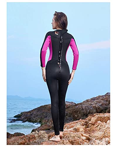 SHJMANPA Traje De Neopreno De 3 Mm para Mujer, Traje De Buceo, Natación Y Surf, Traje De Triatlón, Traje De Buceo De Agua Fría, Trajes De Buceo, Purple, XS