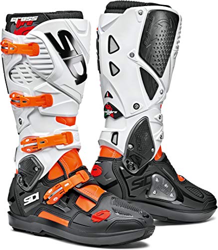 SIDI Crossfire 3 Srs 52380-00 - Botas de moto, hombre, talla 47 EU, naranja fluorescente, negro y blanco