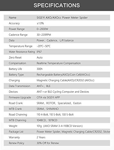 SIGEYI Bicycle Spider Power Meter AXO Road Bike Power Meter 110BCD For Rotor 3D24 Power Meter Crank