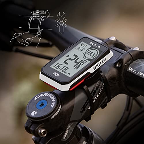 SIGMA SPORT ROX 2.0 Blanco | Ciclocomputador inalámbrico GPS y navegación, con Soporte GPS | Navegación GPS en Exteriores para Disfrutar al máximo de la Bicicleta