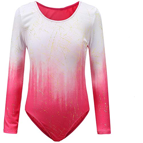 Maillot de gimnasia rítmica para mujer, hecho a mano, de alta elasticidad,  manga larga, color morado, 16 años