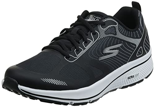 Skechers Performance Go Run Consistent-Fleet Rush, Zapatillas Hombre, Negro (BKW Black Synthetic/Textile/White Trim), 43 EU