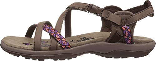 Skechers Reggae Slim-Vacay, Sandalias de Talón Abierto Mujer, Negro (Choc Black Duraleather/Webbing), 40 EU