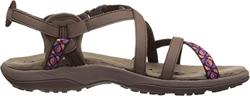 Skechers Reggae Slim-Vacay, Sandalias de Talón Abierto Mujer, Negro (Choc Black Duraleather/Webbing), 40 EU