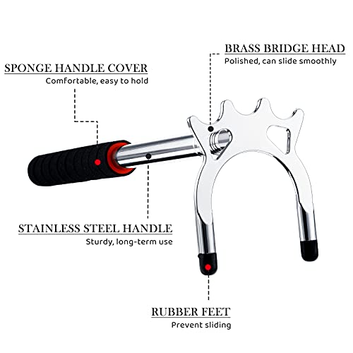 Skylety Puente Retráctil para Tacos de Billar con 3 Piezas de Cabezas Extraíbles de Puente de Latón,Accesorio de Taco de Billar para Mesa de Billar (Plata)