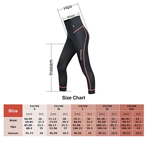 SKYSPER Pantalones Mallas de Ciclismo para Mujer 3/4 Culotte Deportivos con 3D cojín de Esponja Secado rápido Transpirable Leggings Medias para Bicicleta Ciclismo Bici Profesional