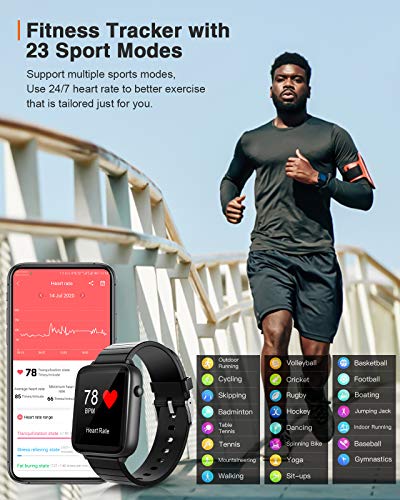 SmartWatch 1.54 '', reloj de pulsera fitness con pulsómetro, rastreador fitness IP68, monitor de actividad, reloj deportivo, cronómetro, reloj inteligente para mujeres para iOS Android, 7 diales C420