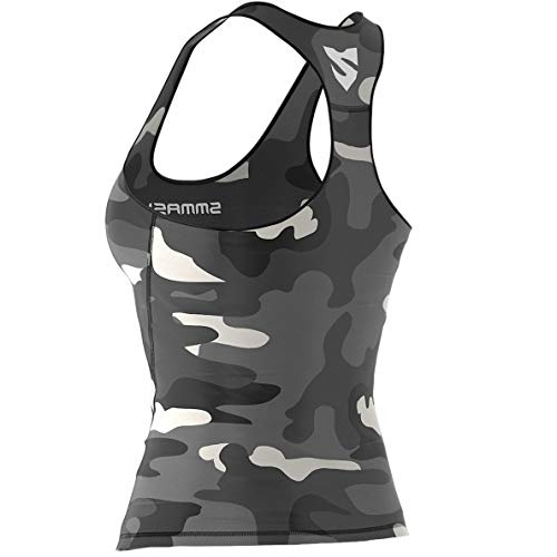 SMMASH Camo Sport Top Tank para Mujer, Camiseta de Tirantes Deportivas, Camiseta sin Manga para Fitness, Yoga, Formación, Material Transpirable y Antibacteriano, (M)