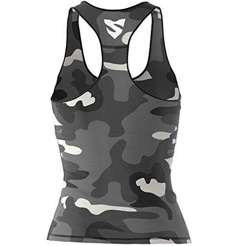 SMMASH Camo Sport Top Tank para Mujer, Camiseta de Tirantes Deportivas, Camiseta sin Manga para Fitness, Yoga, Formación, Material Transpirable y Antibacteriano, (M)