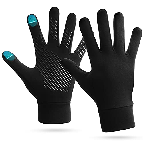 Sn-okylife Guantes de running para ciclismo, ciclismo, conducción, senderismo, entrenamiento fino, pantalla táctil, ligero, guantes negros, guantes de esquí para hombres y mujeres, M