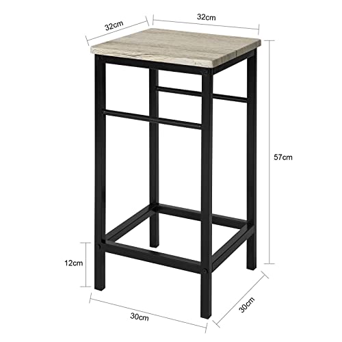 SoBuy FST71-NX2 2 x Taburetes de Bar Cuadrado Silla Cocina 30X30X57 CM ES