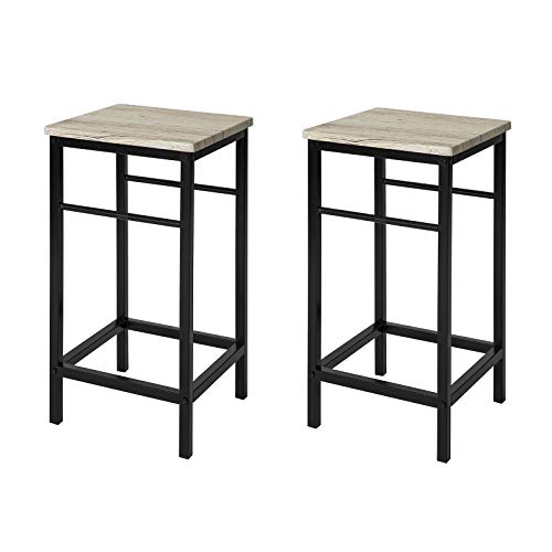 SoBuy FST71-NX2 2 x Taburetes de Bar Cuadrado Silla Cocina 30X30X57 CM ES