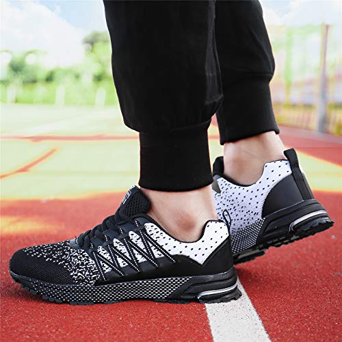 SOLLOMENSI Zapatillas de Deporte Hombres Running Zapatos para Correr Gimnasio Sneakers Deportivas Padel Transpirables Casual Montaña 47 EU A Negro