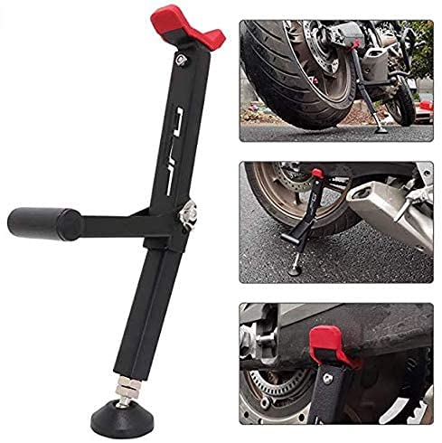 Soporte de elevación de rueda trasera para motocicleta Soporte portátil para rueda delantera y trasera Paddock Stand para ruedas de limpieza de ruedas Soporte universal para moto (rojo)