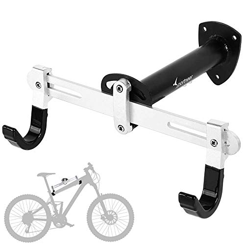 Relaxdays Soporte Bicicletas Pared, Plegable, Regulable, hasta 25 Kg, Colgador  Bicis Garaje o Sótano, Negro y