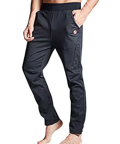 Souke Sports Pantalones Ciclismo Hombre Invierno Pantalones Largos Térmico Pantalón Chándal para Fitness, Camping, Escalada, Correr y Esquiar