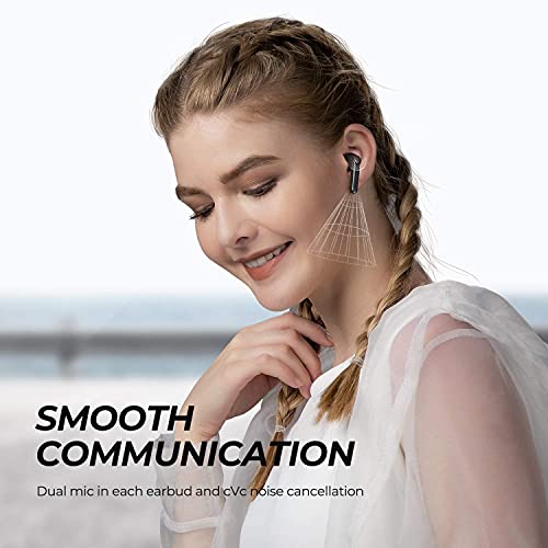 SOUNDPEATS TrueAir2 Auriculares Inalámbricos, Auriculares Bluetooth V5.2 QCC3040 aptX 4 Micrófono Cancelación de Ruido CVC 8.0, 25 Horas