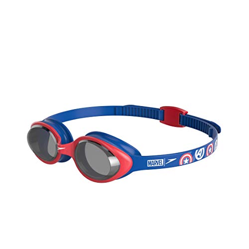 Speedo 811617C837 Gafas de Natación, Unisex niños, Azul Marino/Rojo (Lava/Ahumado), Talla Única