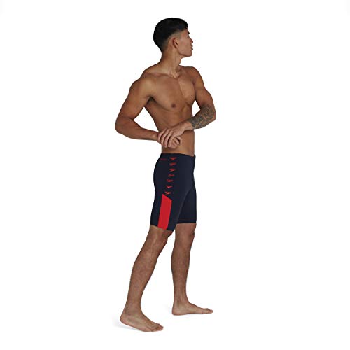 Speedo Boom Logo Splice Jammers, Hombre, Azul (True Navy/Dragonfire Orange), S