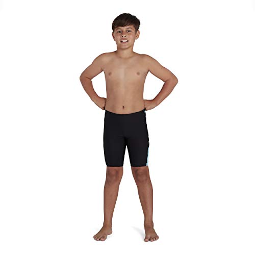 Speedo Boom Logo Splice Jammers, Niños, Negro (Noir/Light Adriatic), 26 (7-8 Años)