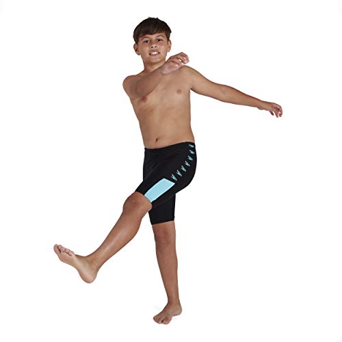 Speedo Boom Logo Splice Jammers, Niños, Negro (Noir/Light Adriatic), 26 (7-8 Años)