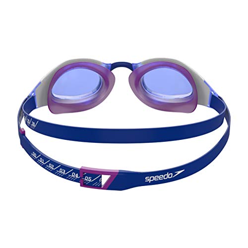 Speedo Fastskin Hyper Elite Gafas de natación, Unisex-Adult, Blue Flame/Diva/Blanco, Einheitsgröße