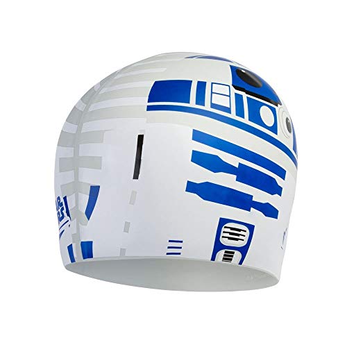 Speedo Gorro Estampado Star Wars R2D2 natación, Adult Unisex, Gris/Morada/Blanco, Talla única