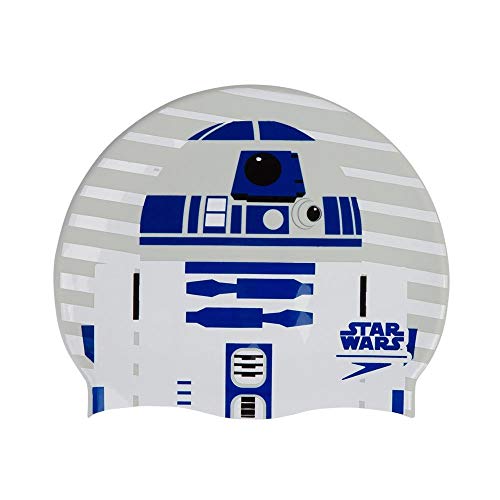 Speedo Gorro Estampado Star Wars R2D2 natación, Adult Unisex, Gris/Morada/Blanco, Talla única