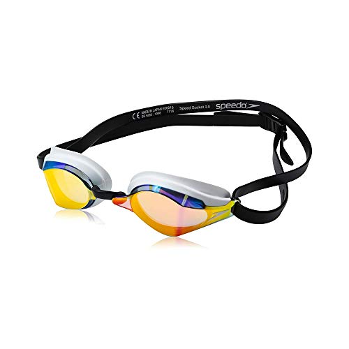 Speedo Speed Socket 2.0 Mirrored Swim Goggles, Vapor, One Size