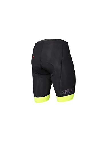 Spiuk Culote Corto S/T Anatomic Hombre Negro/Amarillo Fluor T. XL, Talla