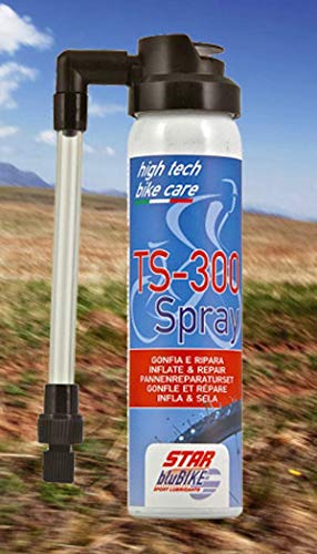 Spray Parches Para Bicicletas - Formato de 75ml - Infla las Ruedas de Forma Rápida y Repara los Pinchazos de la Bicicleta - Contenido en Aerosol - Star Blubike