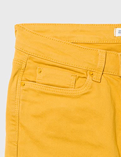 Springfield Pantalón Color Slim Cropped Eco Dye, Amarillo/off white, 36