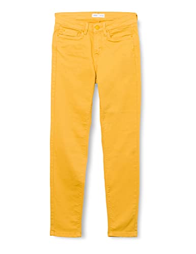 Springfield Pantalón Color Slim Cropped Eco Dye, Amarillo/off white, 36